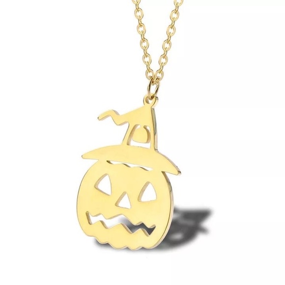 18K Gold Vacuum Plated pumpkin 🎃 necklace - Picture 2 of 5